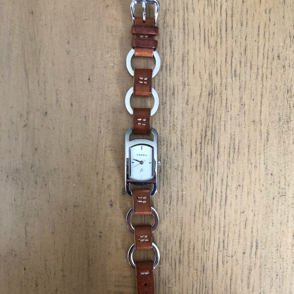 Fossil tan leather watch